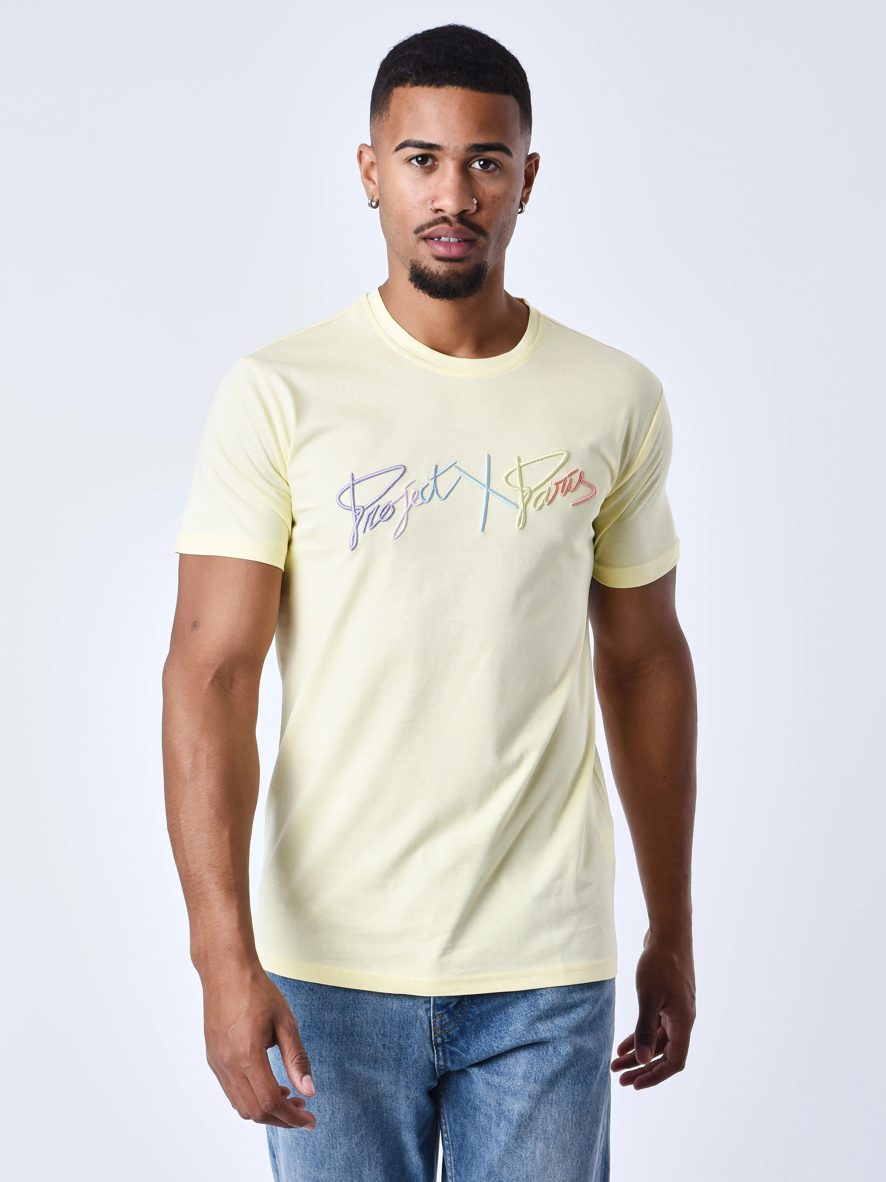 T-shirt basic full logo arc-en-ciel broderie - Image 3