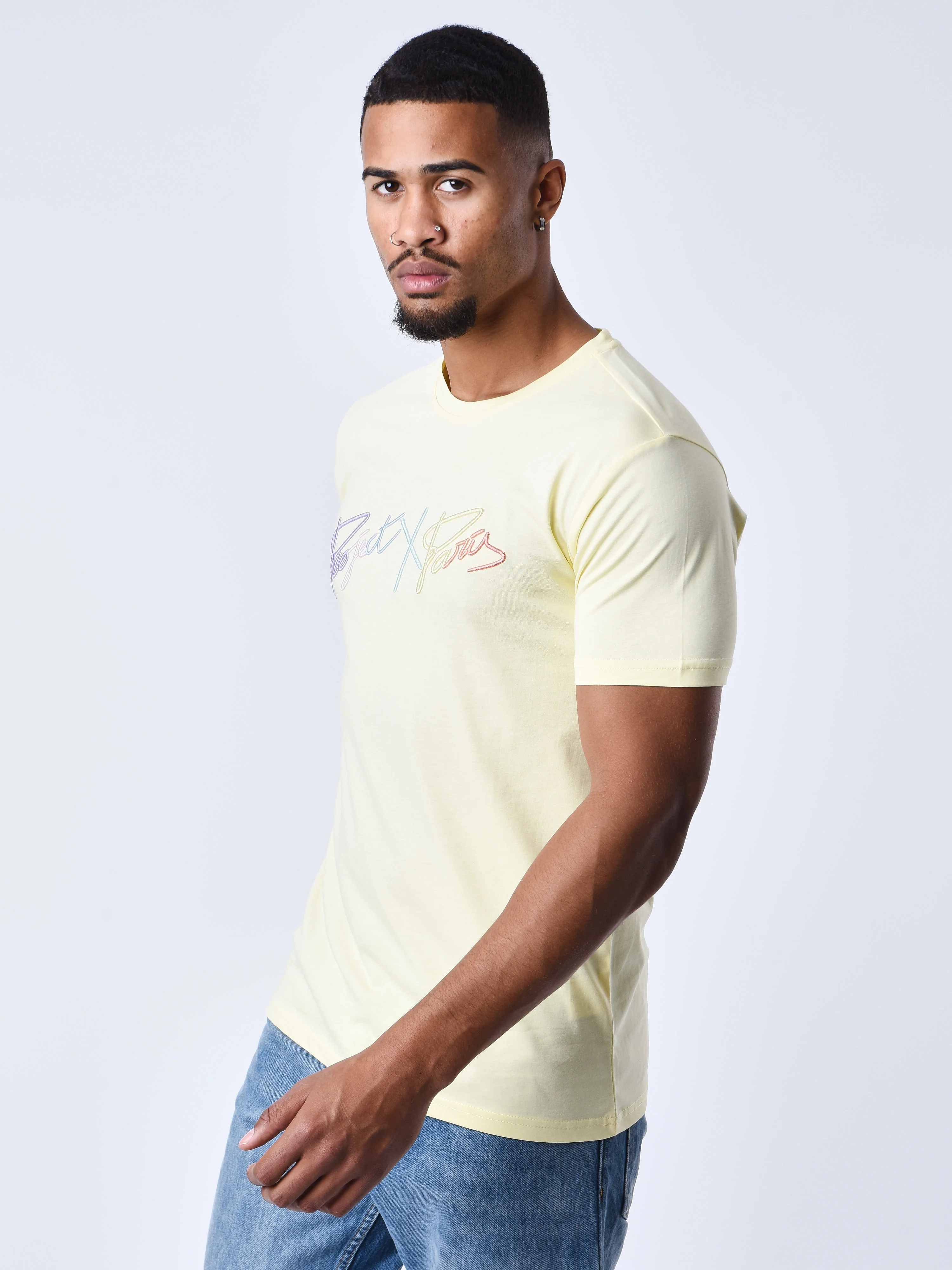 T-shirt basic full logo arc-en-ciel broderie - Image 4