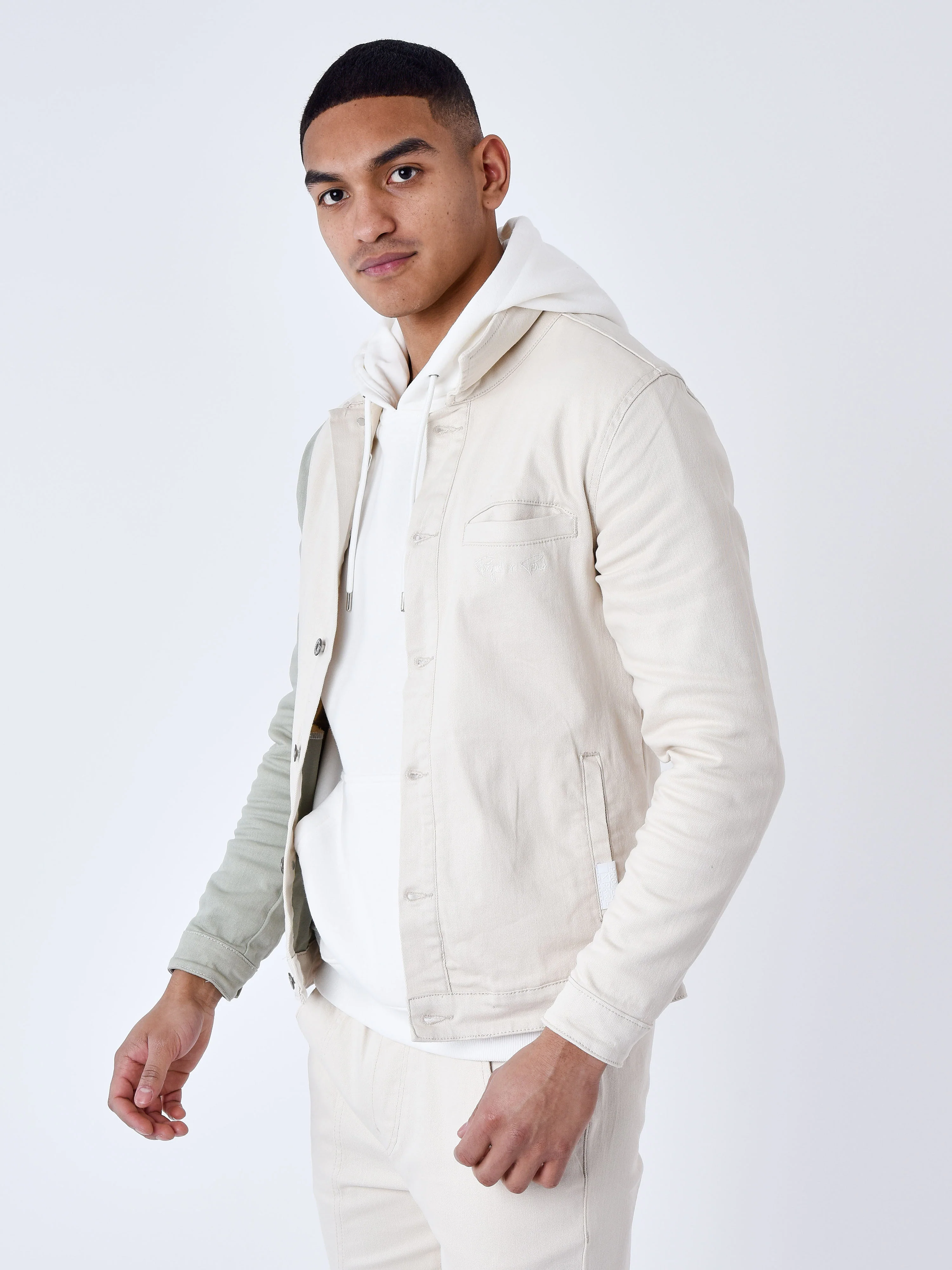 Veste denim bicolore - Image 4