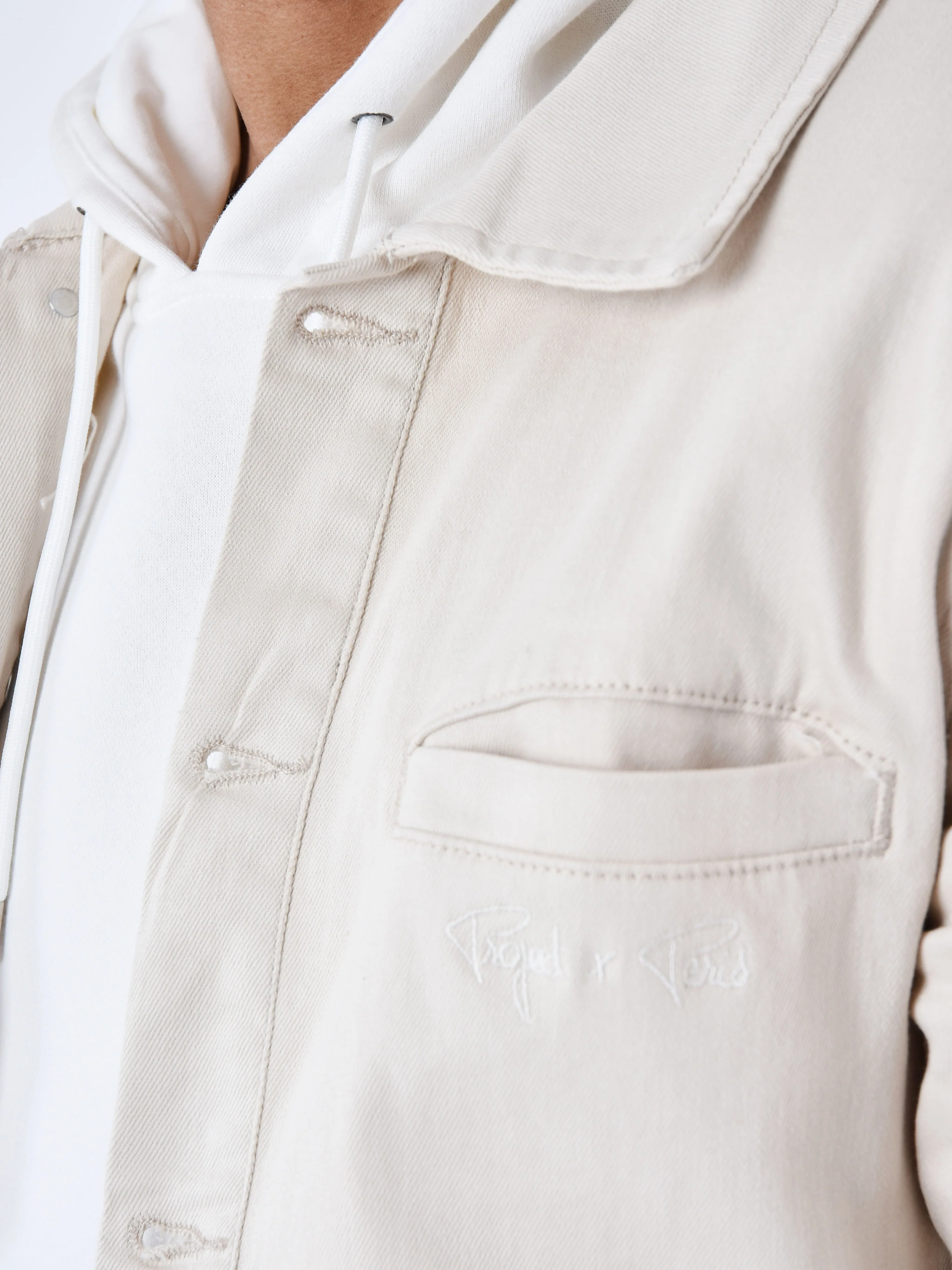 Veste denim bicolore - Image 7
