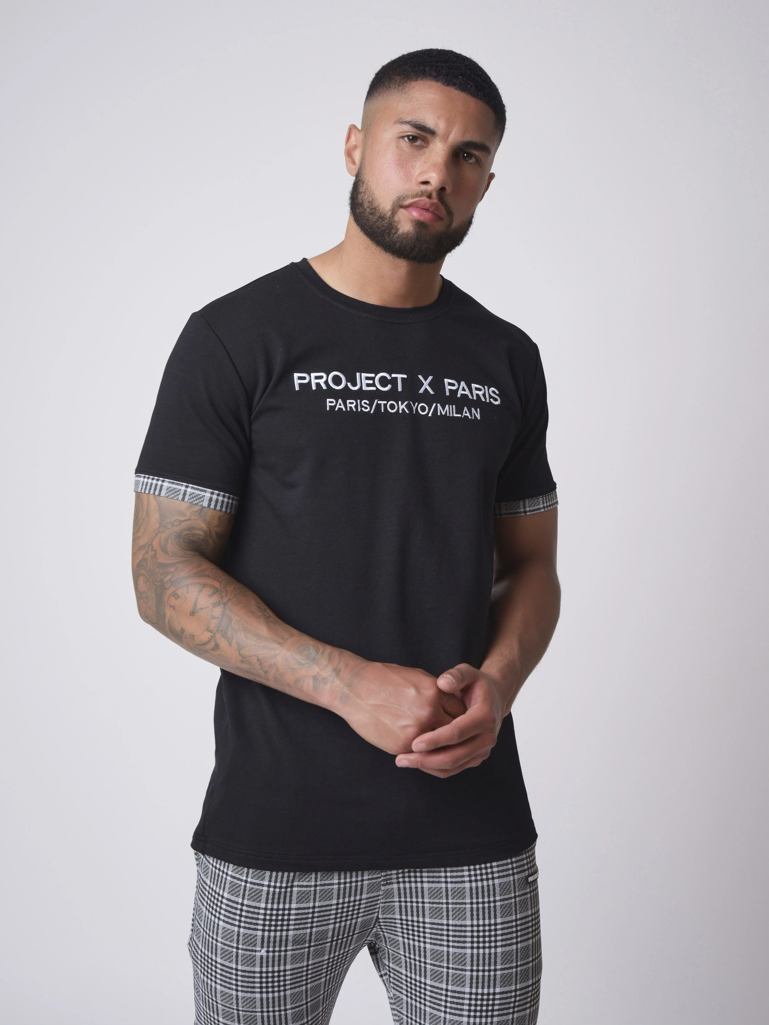 T-shirt broderie revers carreaux - Image 3