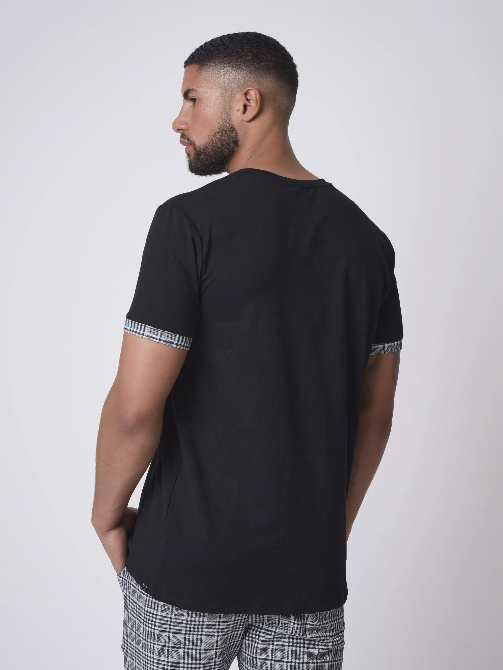 T-shirt broderie revers carreaux - Image 4
