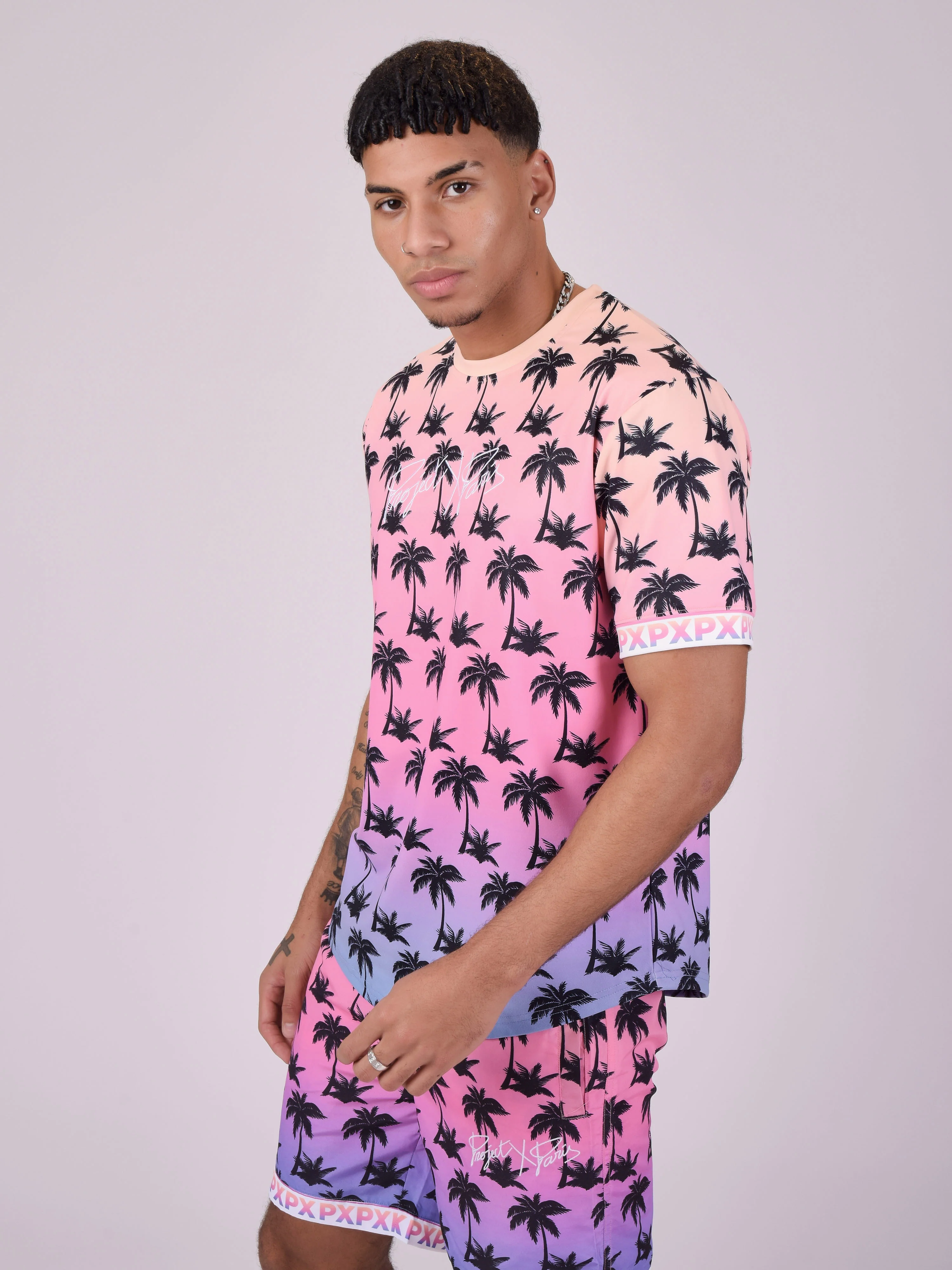 T-shirt imprimé palmier dégradé - Image 4