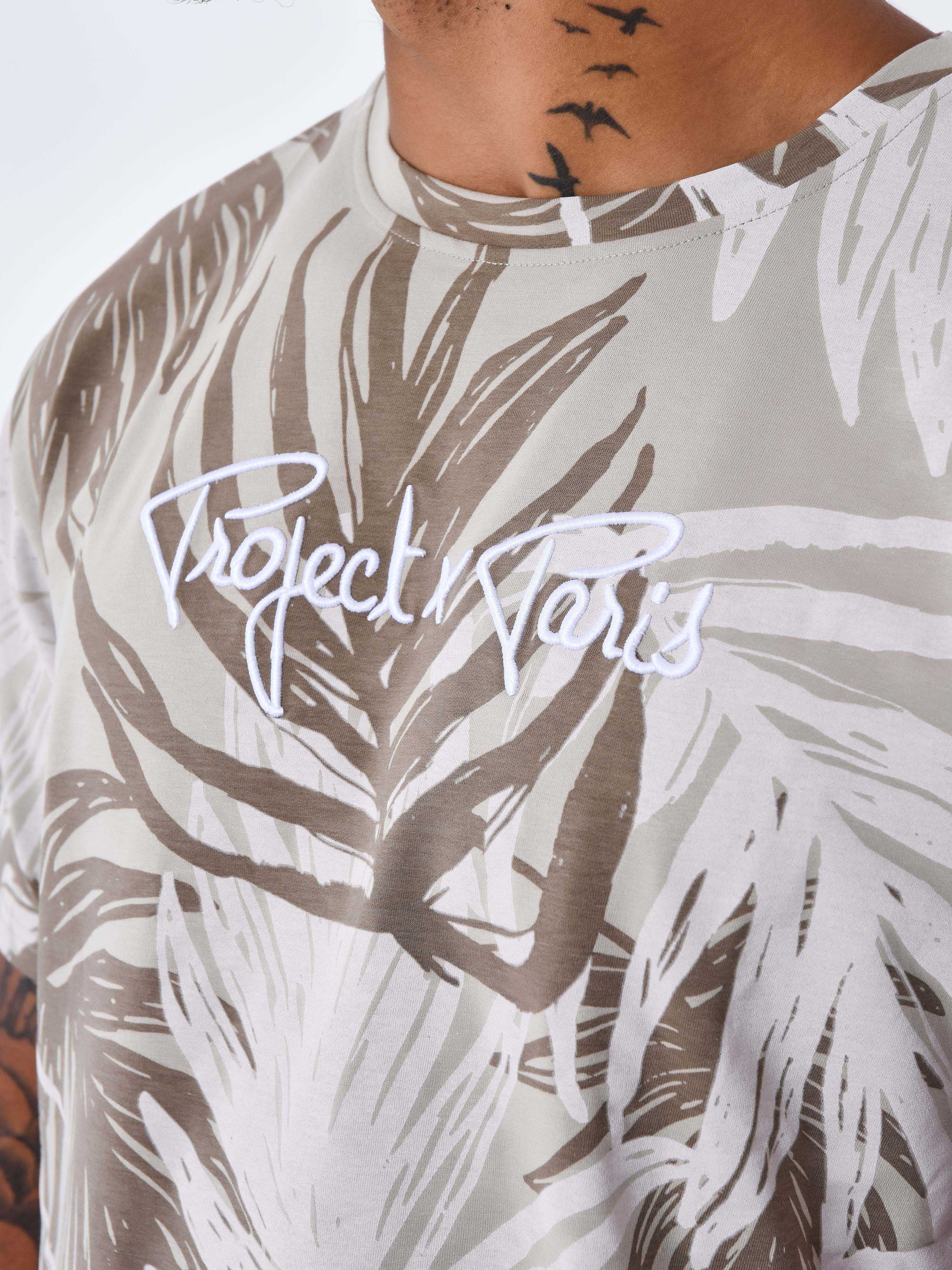 T-shirt motif all over feuilles de palmier - Image 3