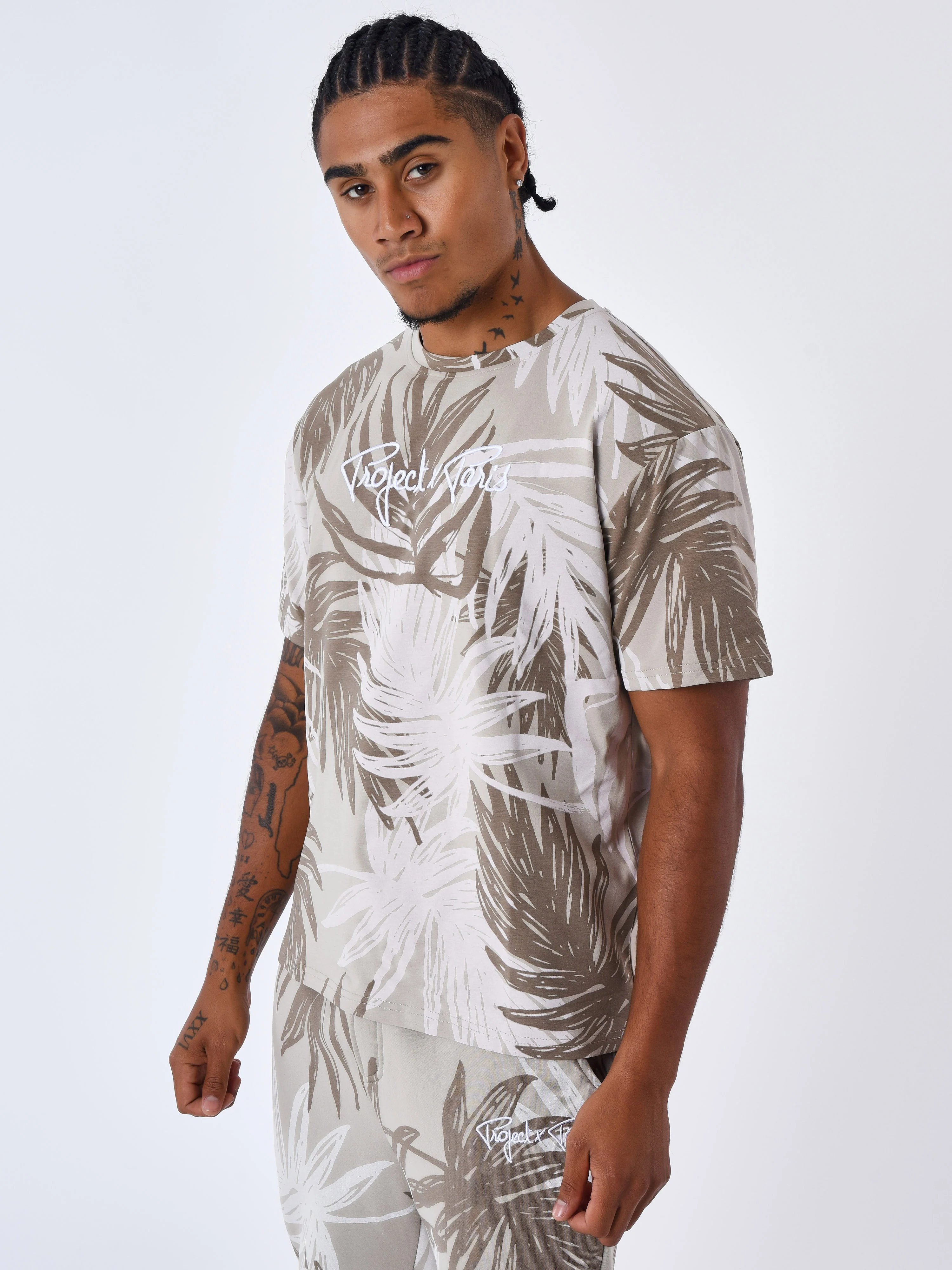T-shirt motif all over feuilles de palmier - Image 4