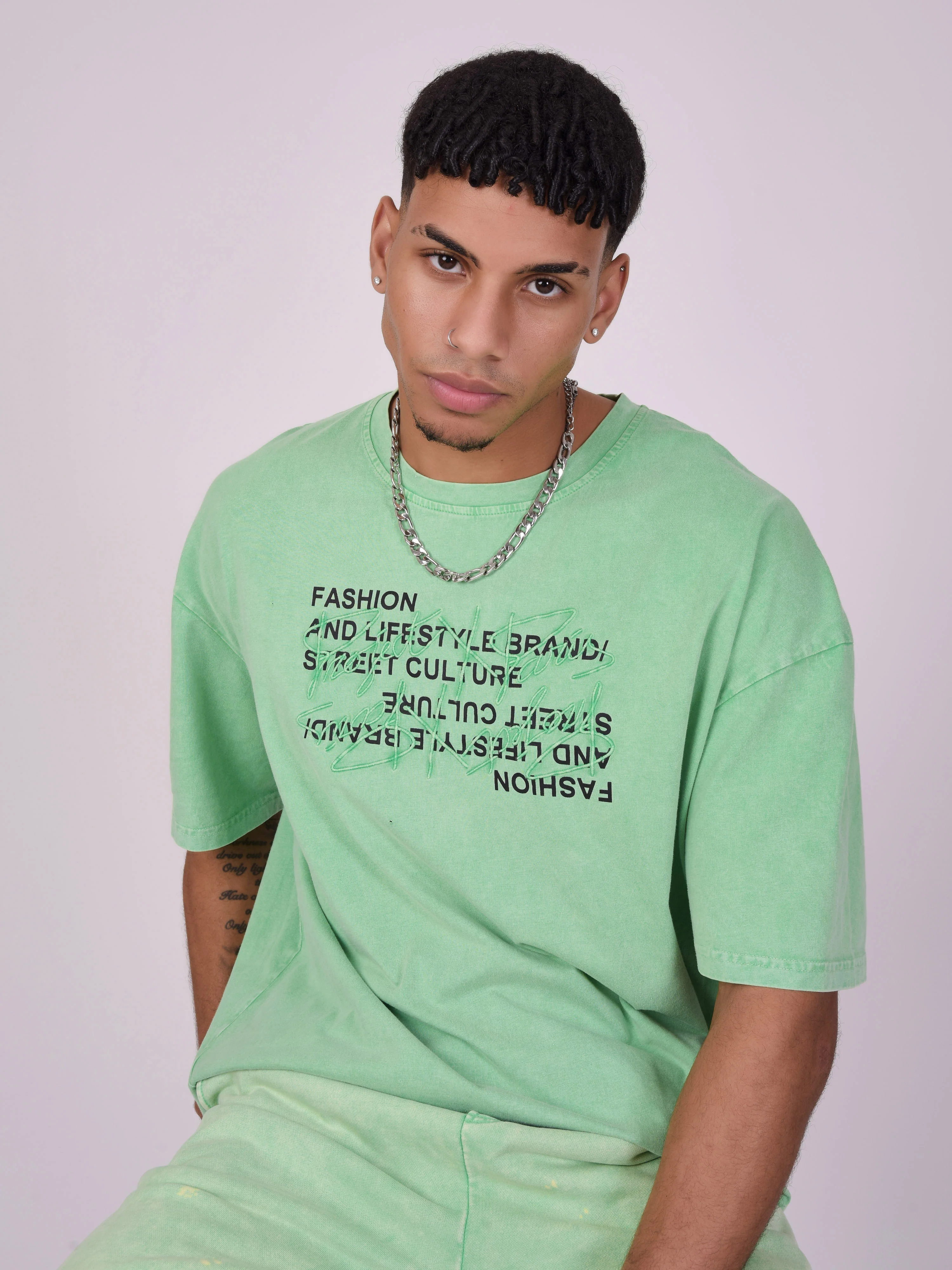 T-shirt oversize en tissus délavé