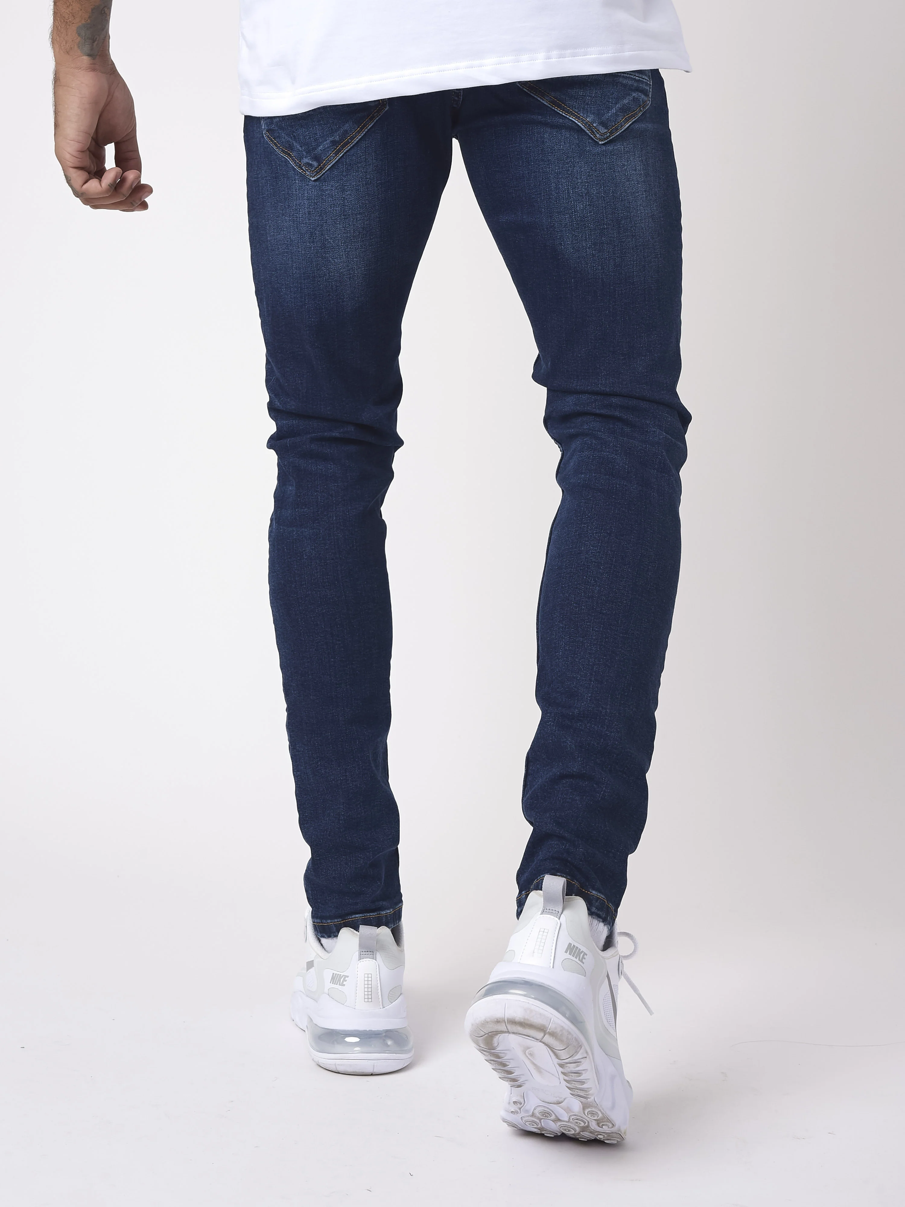 Jean skinny basic bleu brut effet gratté - Image 4