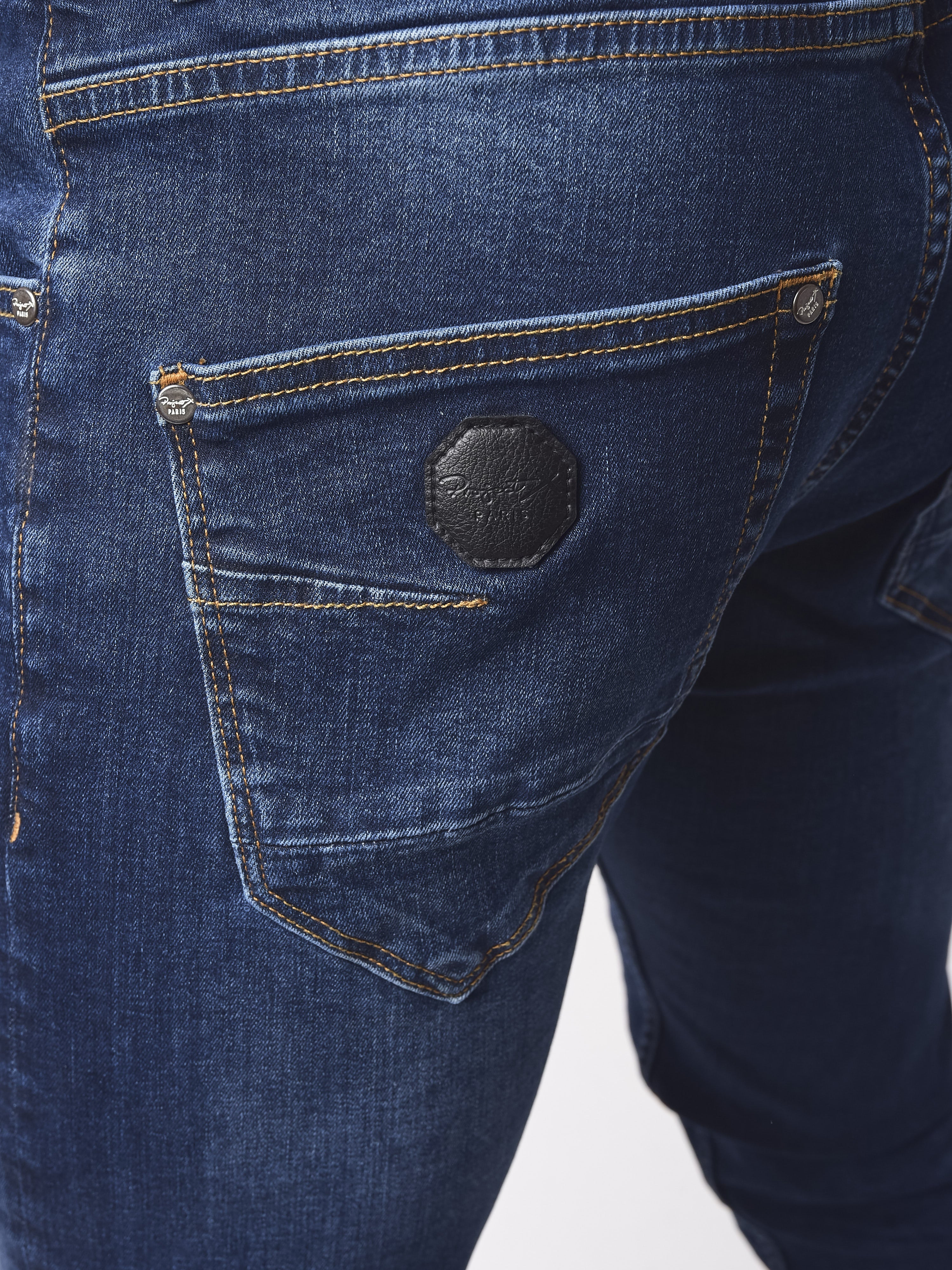 Jean skinny basic bleu brut effet gratté - Image 5