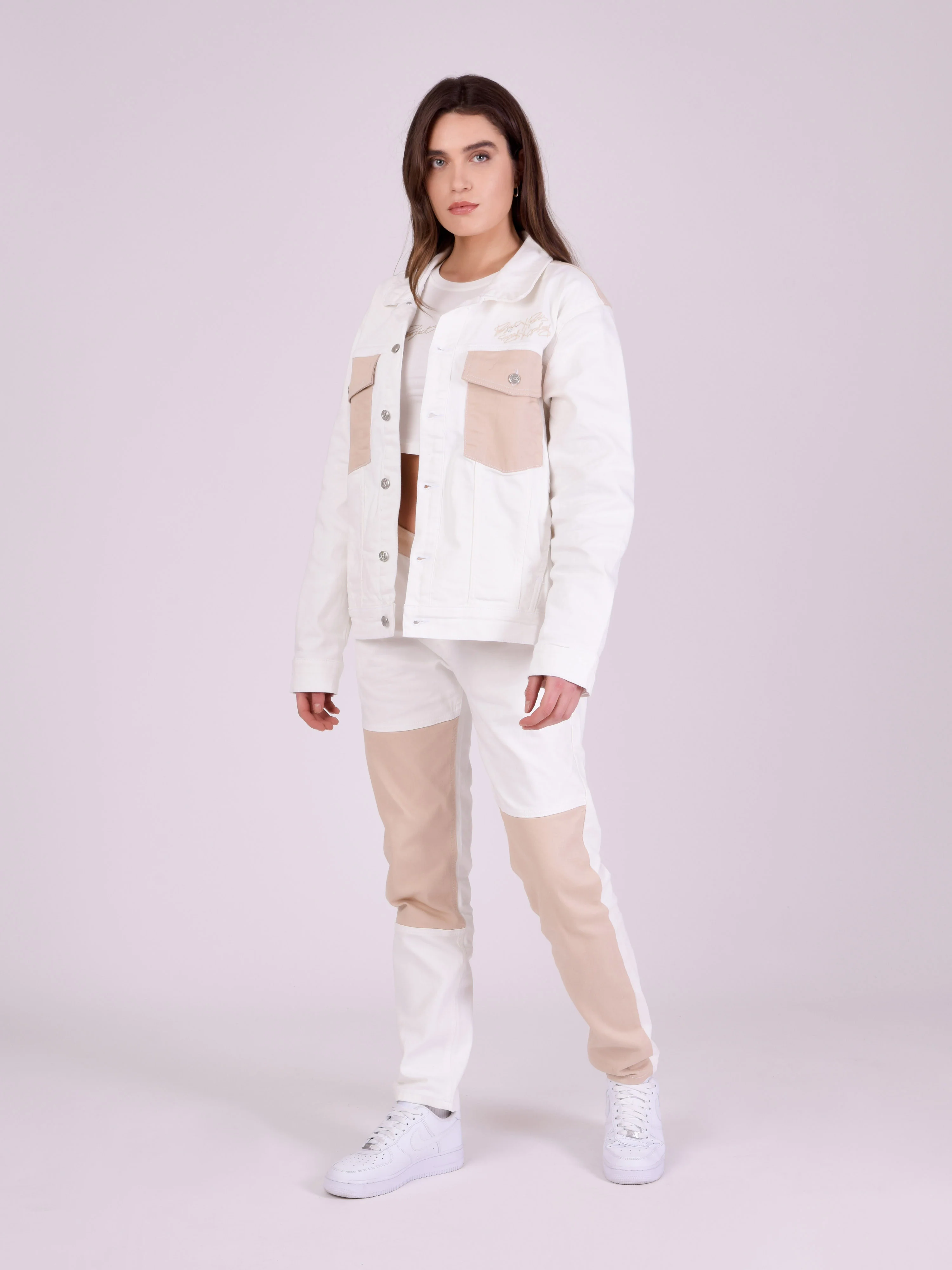 Pantalon denim bicolore - Image 3
