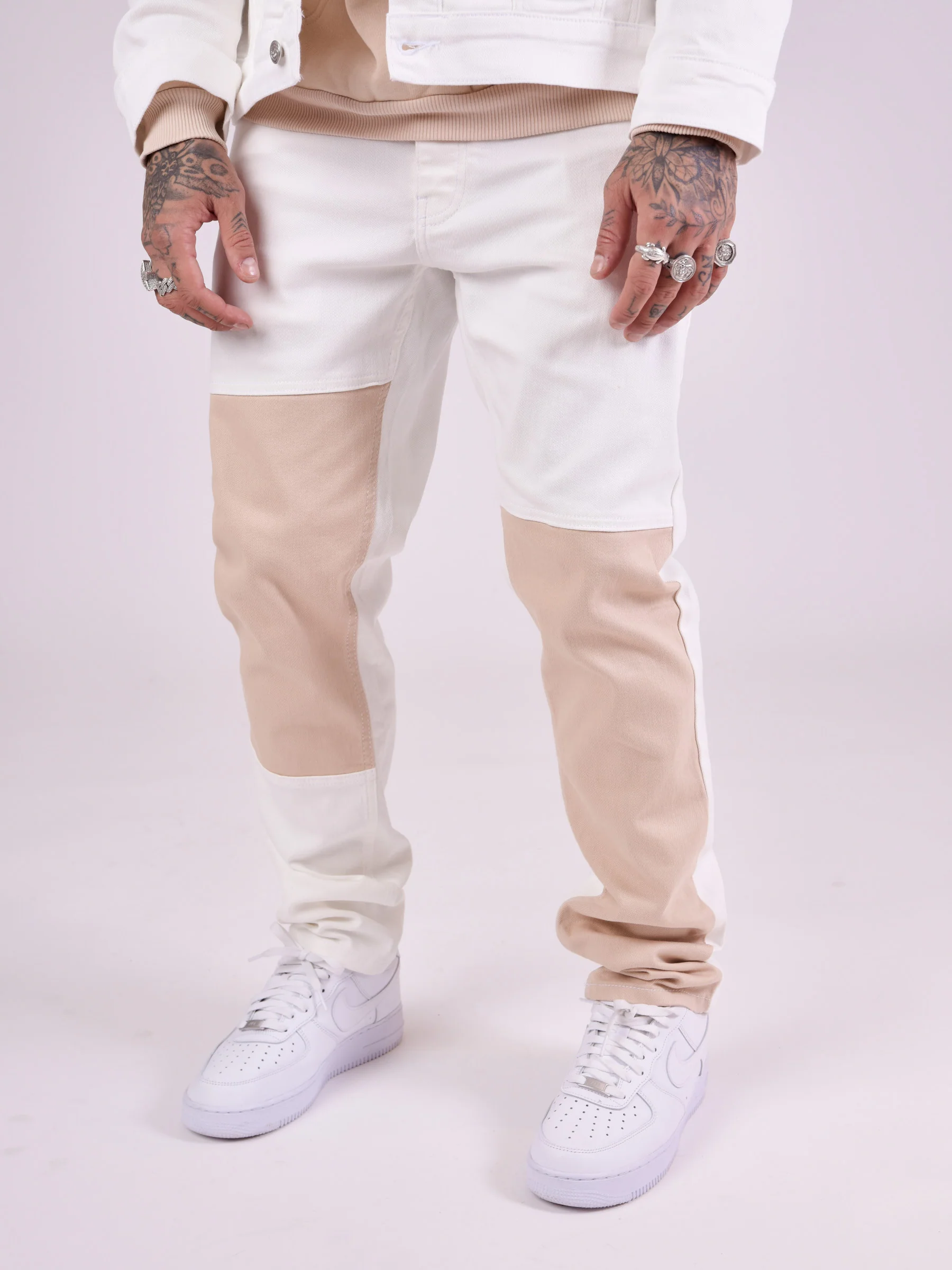 Pantalon denim bicolore - Image 4