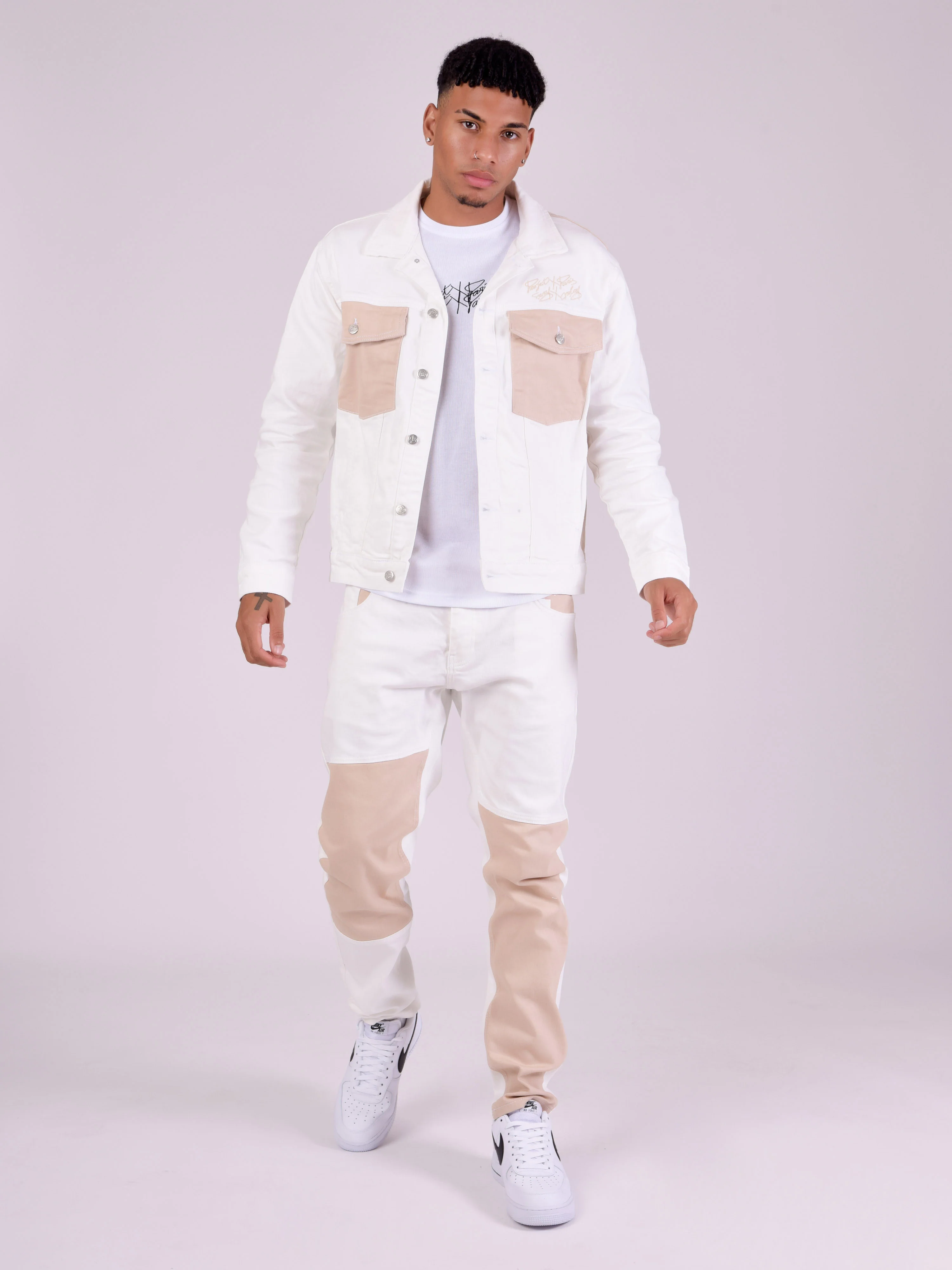 Pantalon denim bicolore - Image 5