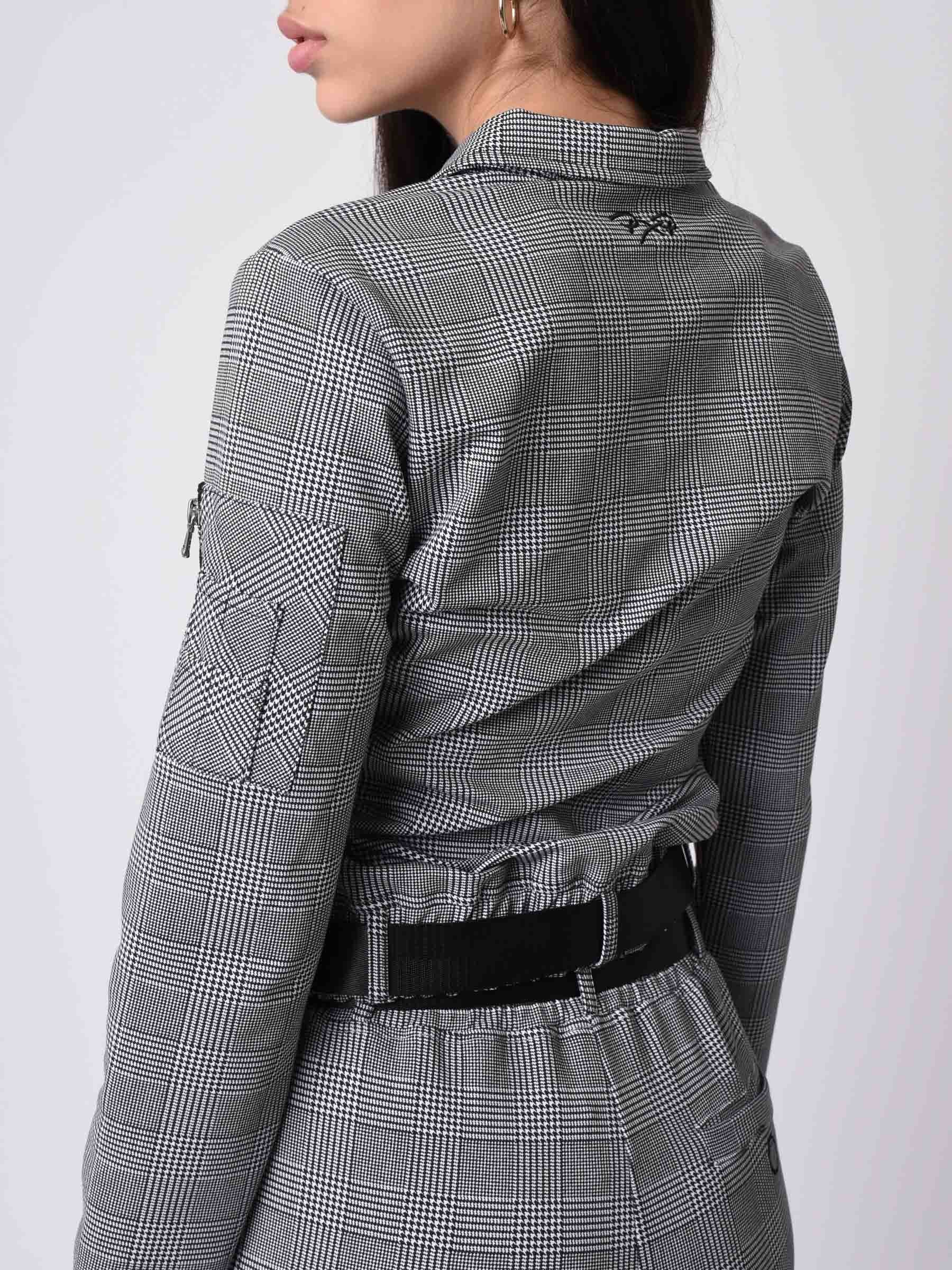 Veste courte à carreaux à zips - Image 4