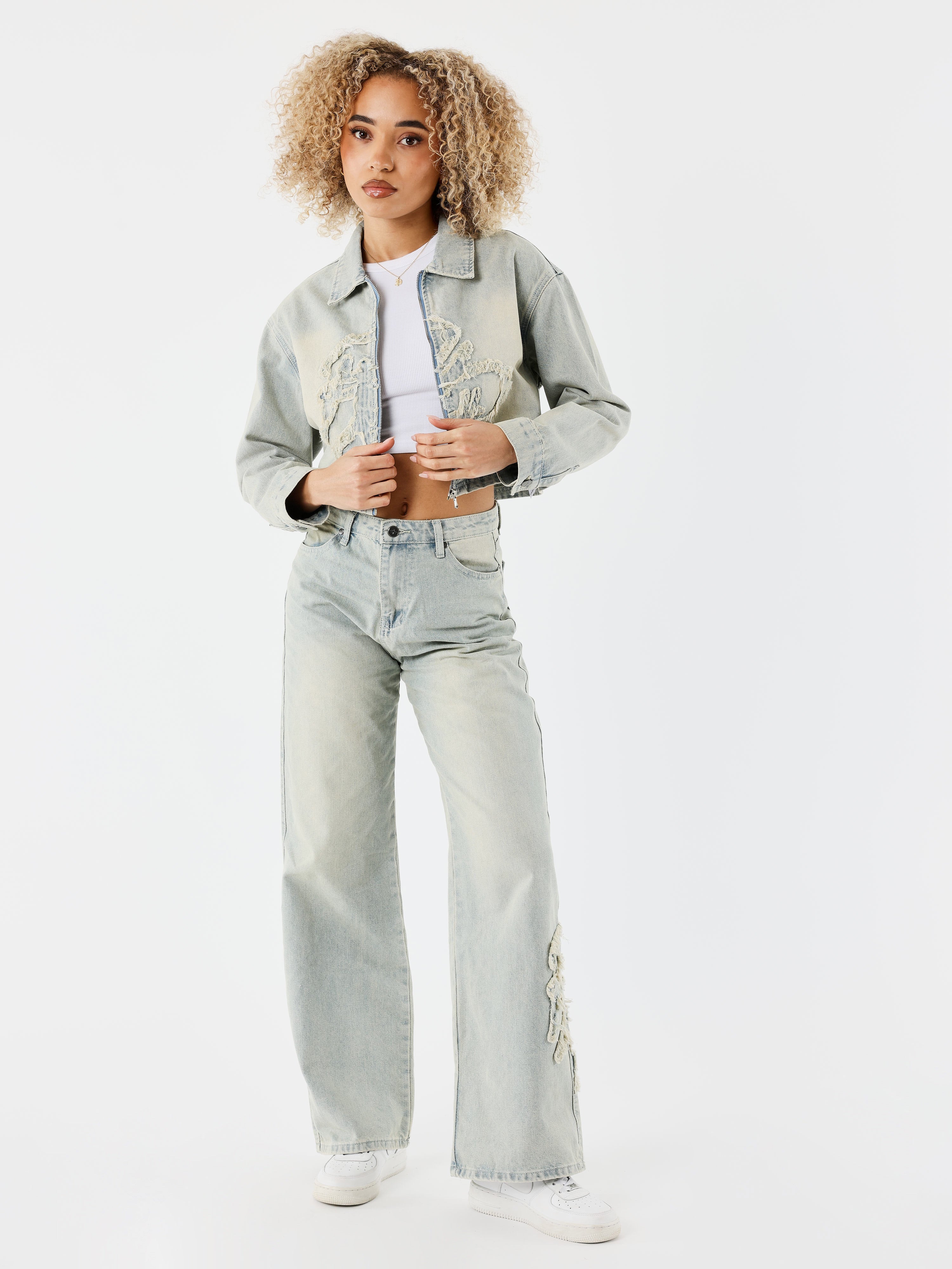 Veste crop en denim délavé - Image 5