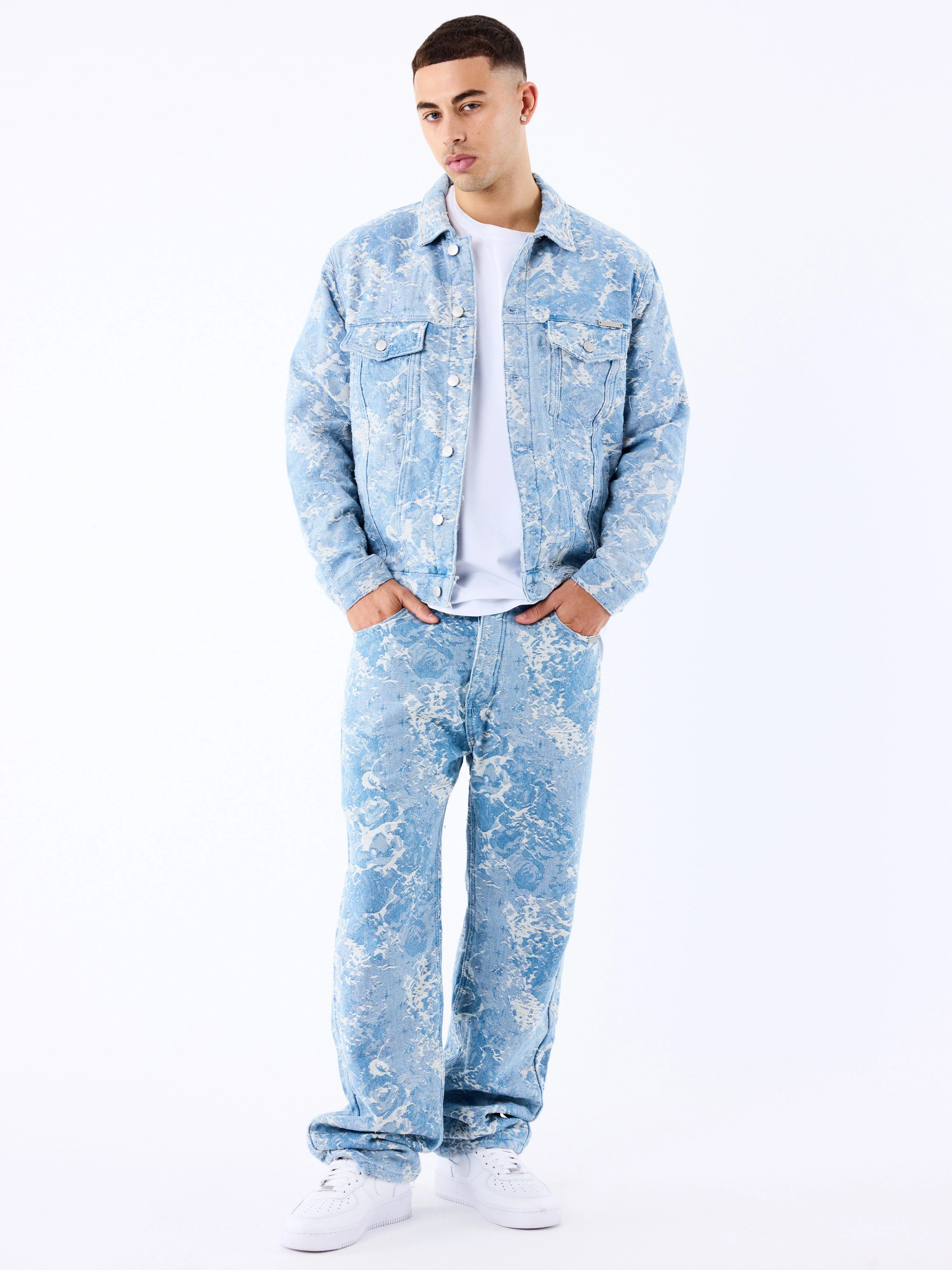 Veste en denim à motif abstrait - Image 4