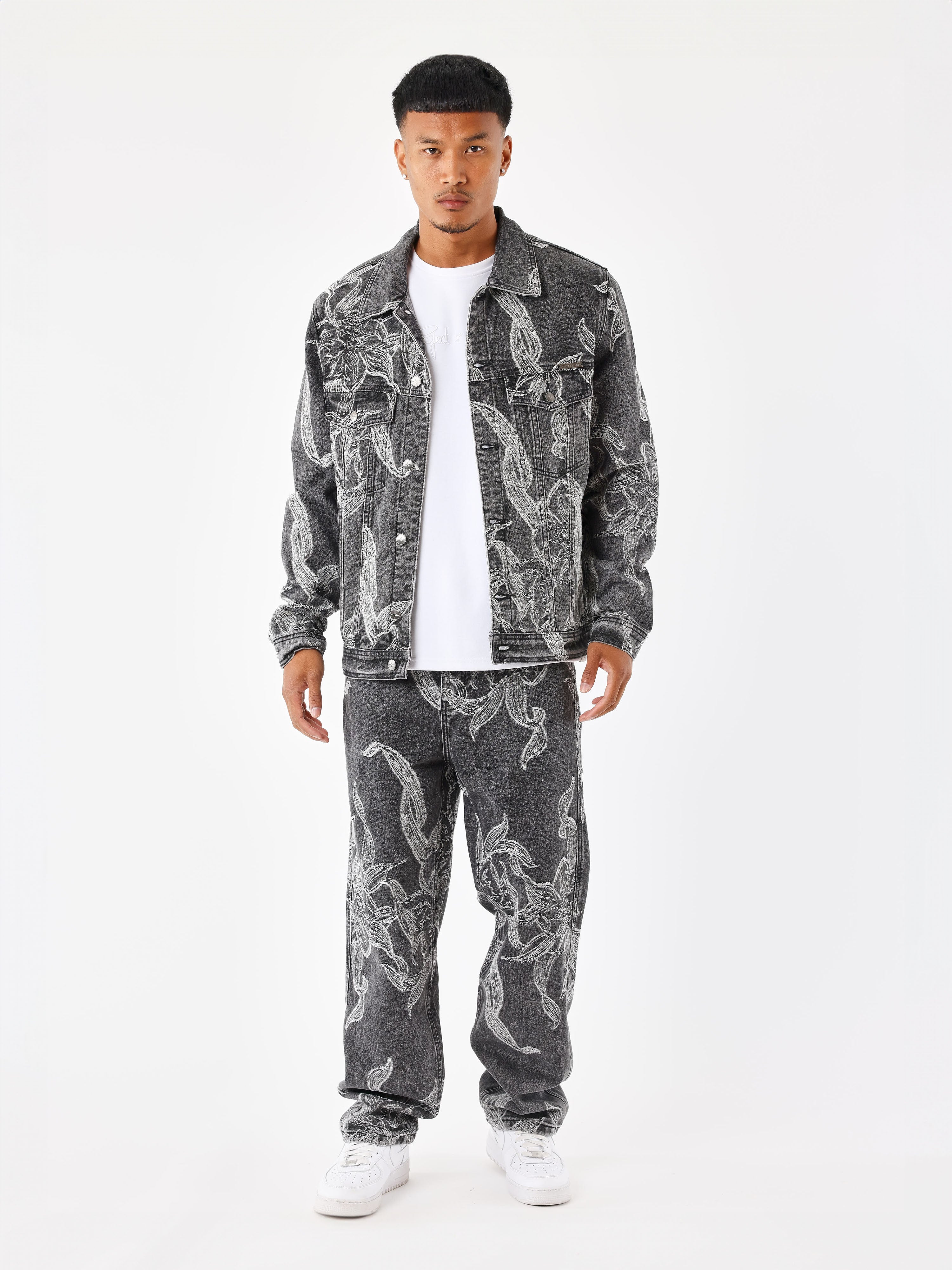 Veste en denim à motif floral - Image 10