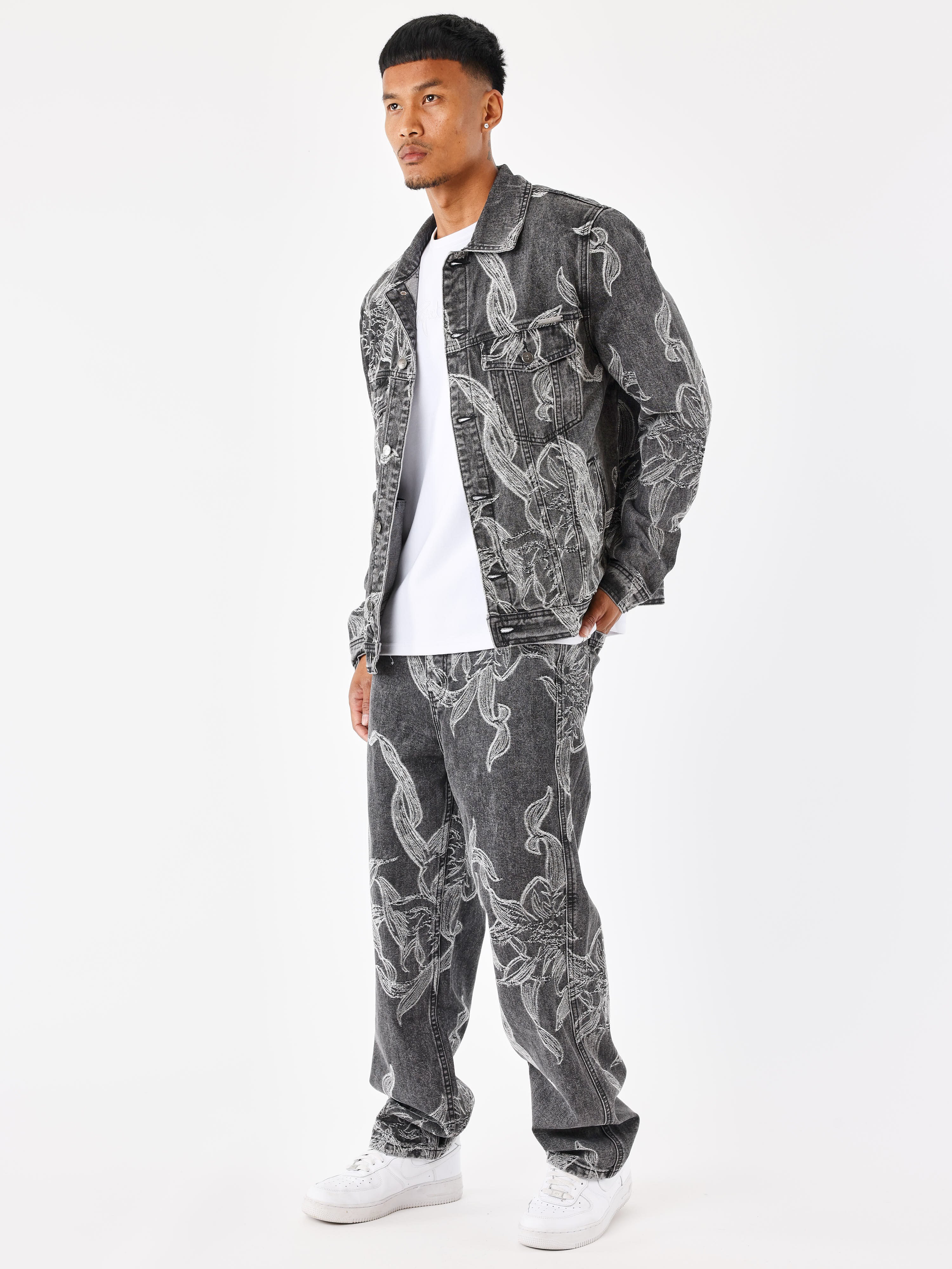 Veste en denim à motif floral - Image 12