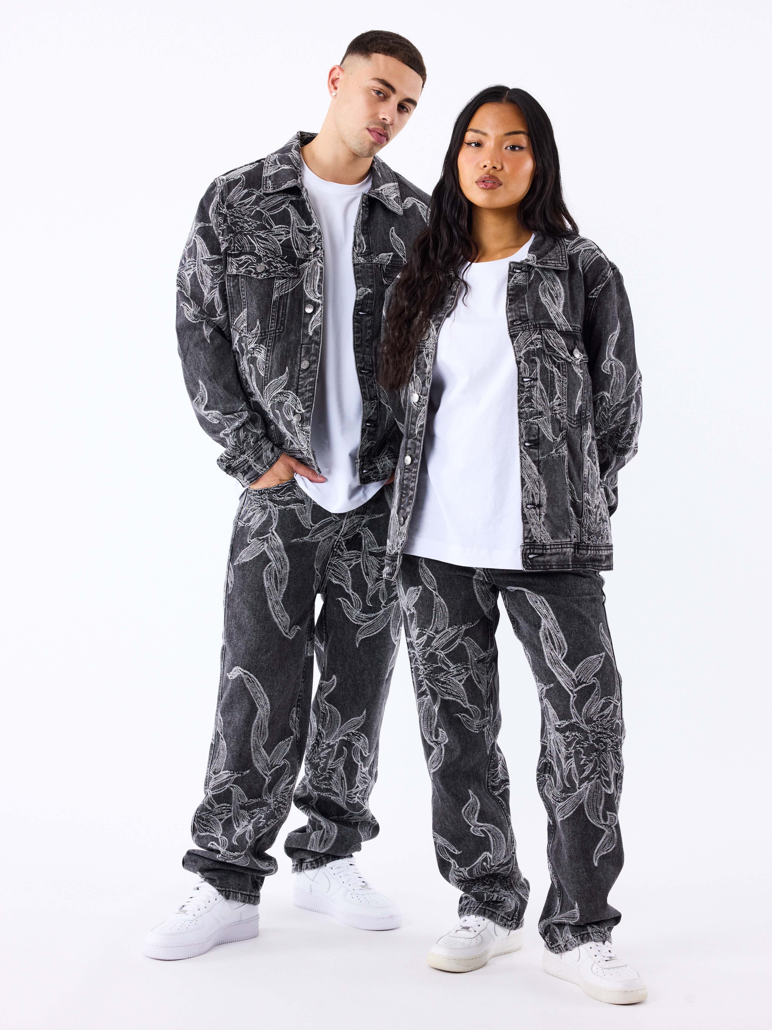 Veste en denim à motif floral - Image 6