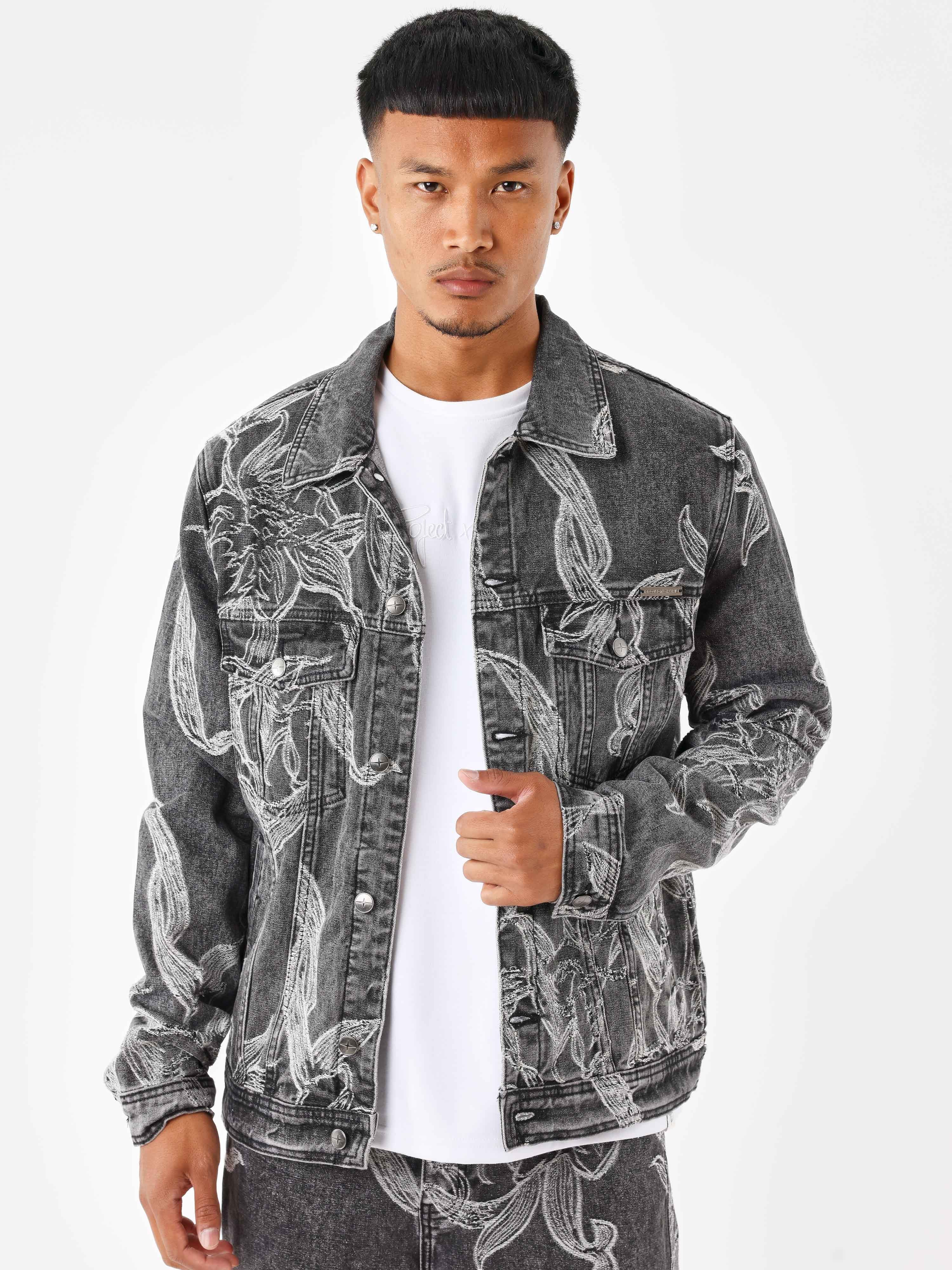 Veste en denim à motif floral - Image 8