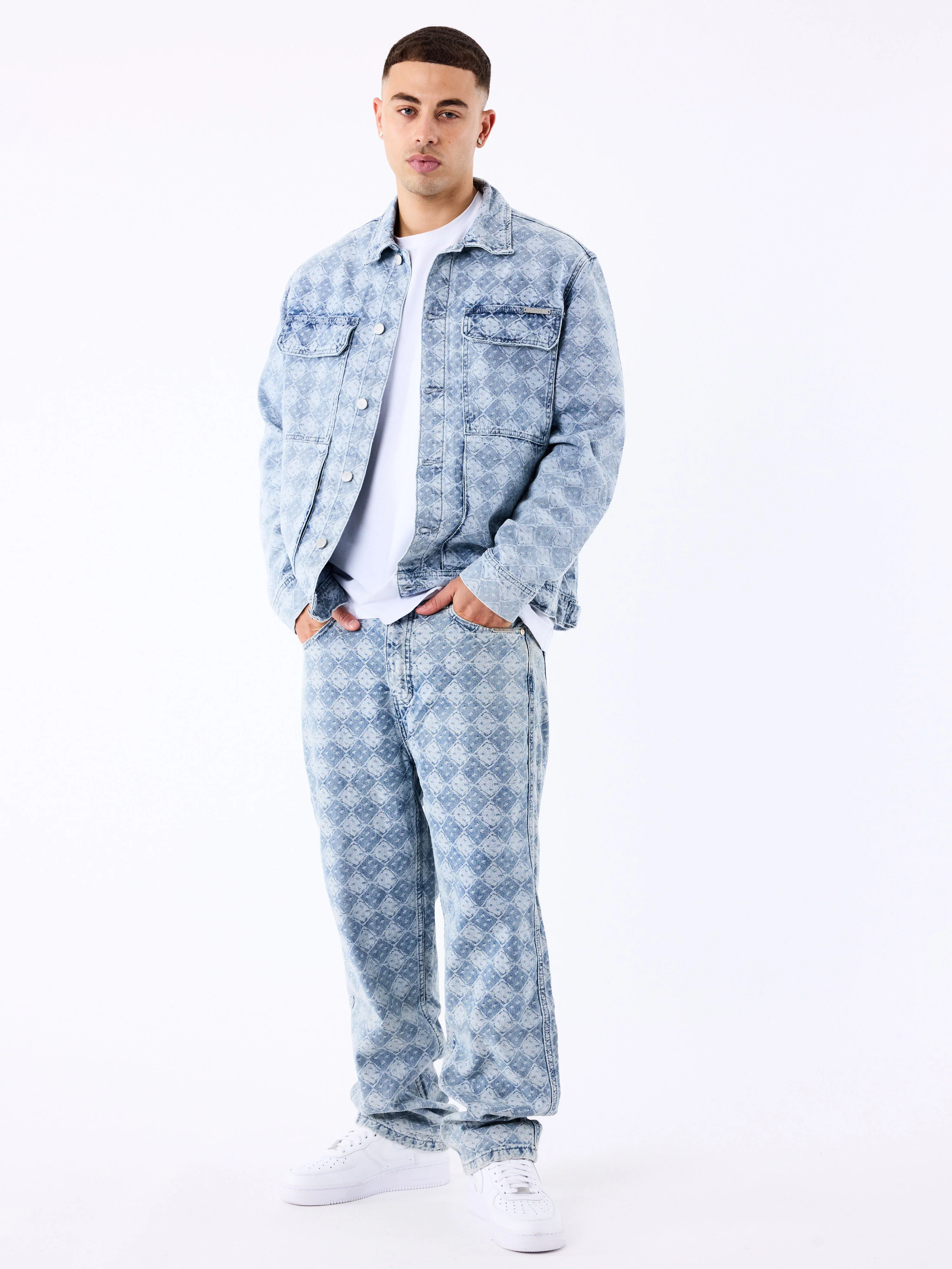 Veste en denim à motif géometrique - Image 4