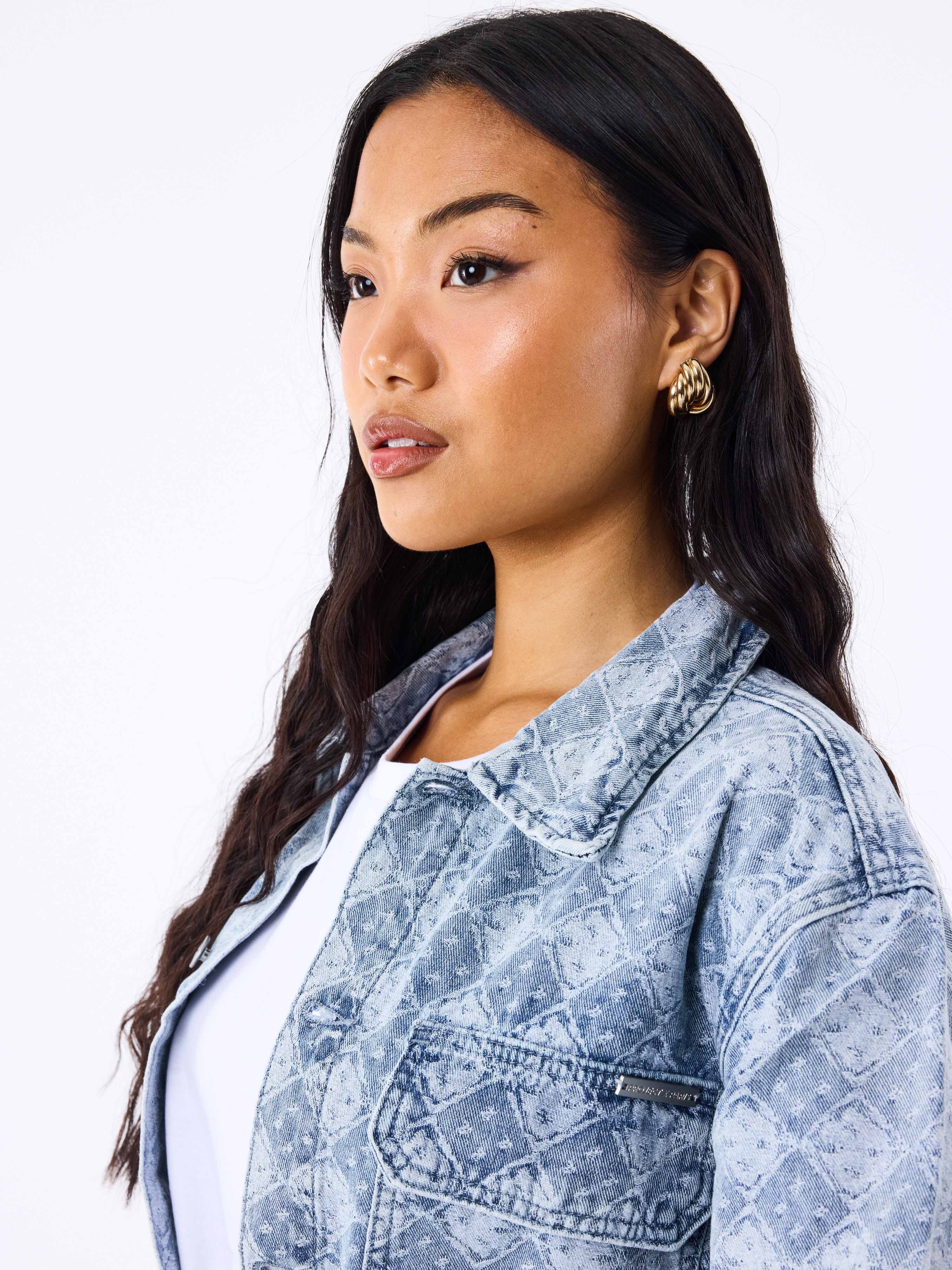 Veste en denim à motif géometrique - Image 5