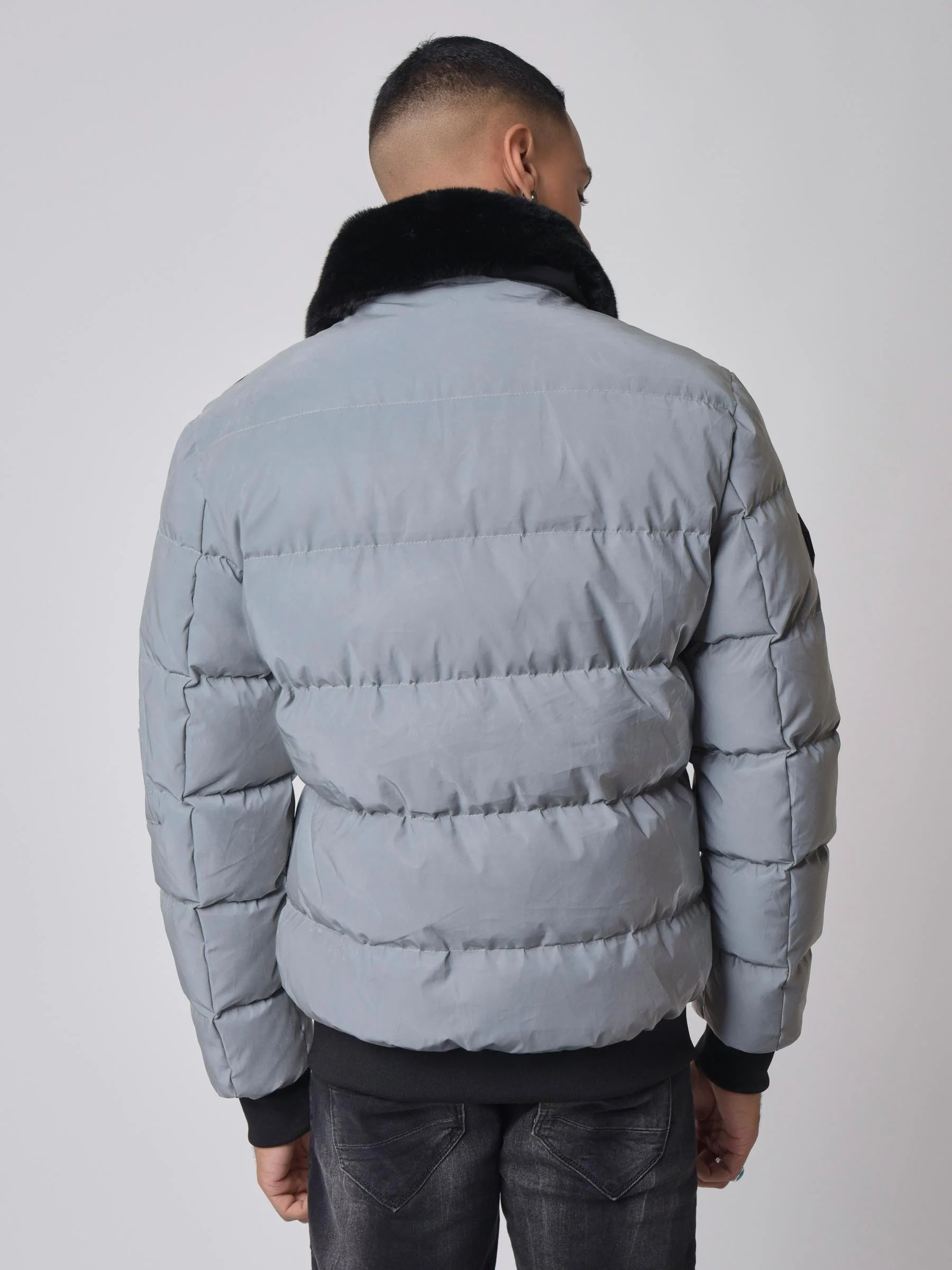 Veste matelassée col aviateur fourrure - Image 4