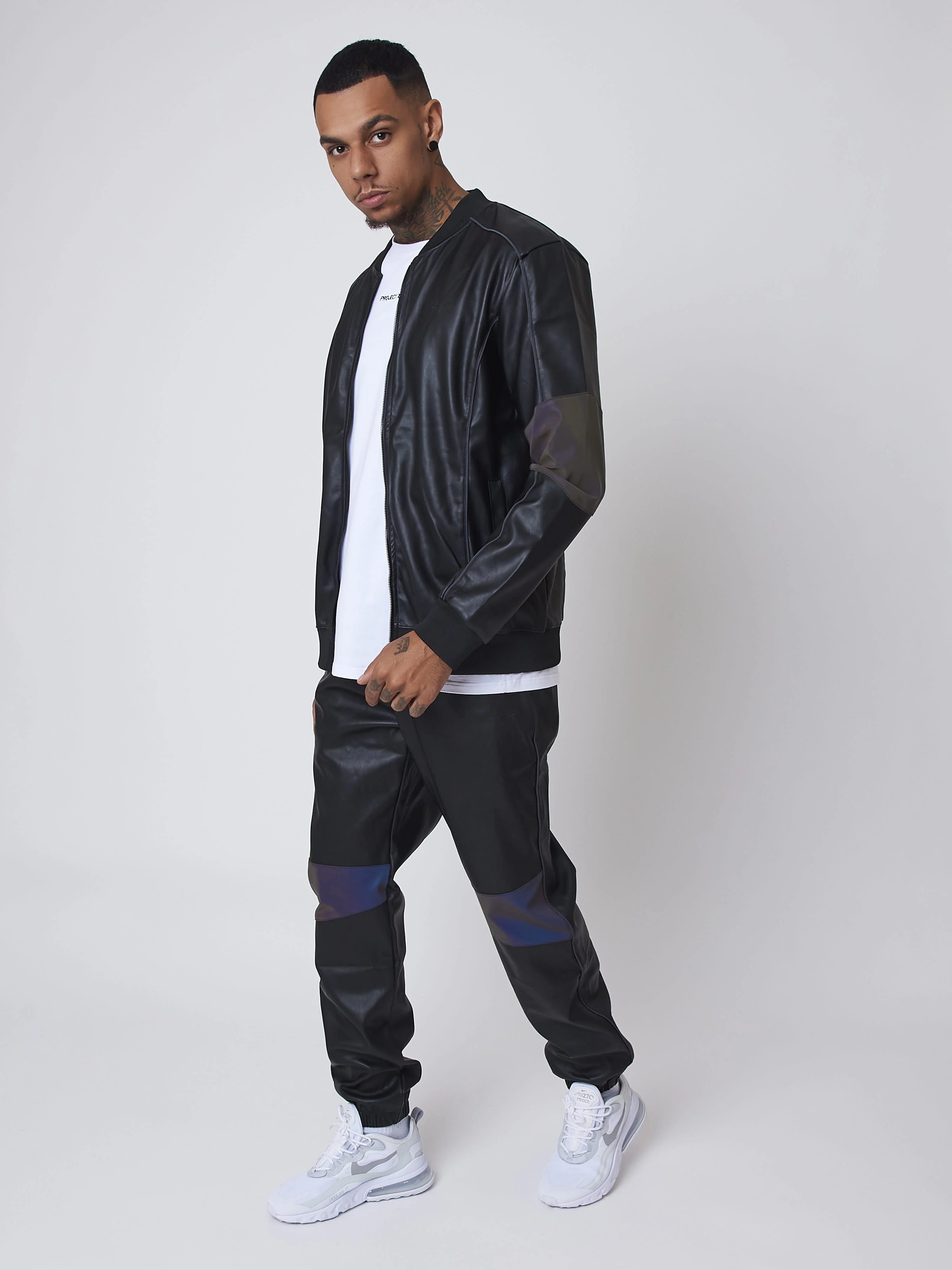 Veste simili cuir avec empiècement réfléchissant - Image 2